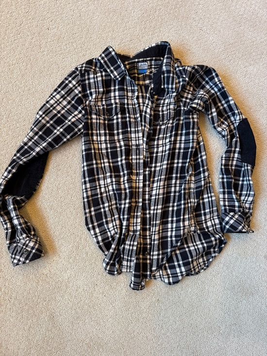Kavu Tops - Kanu Black & White Plaid Button-Up Shirt